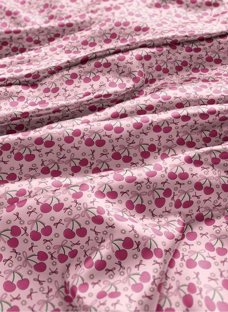 Vellato Al Lail Aramny Silk Fabric By The Yard Pink Cherry Bows Jalabiya Makhweer Dressmaking 58 Inches Width - Image 3