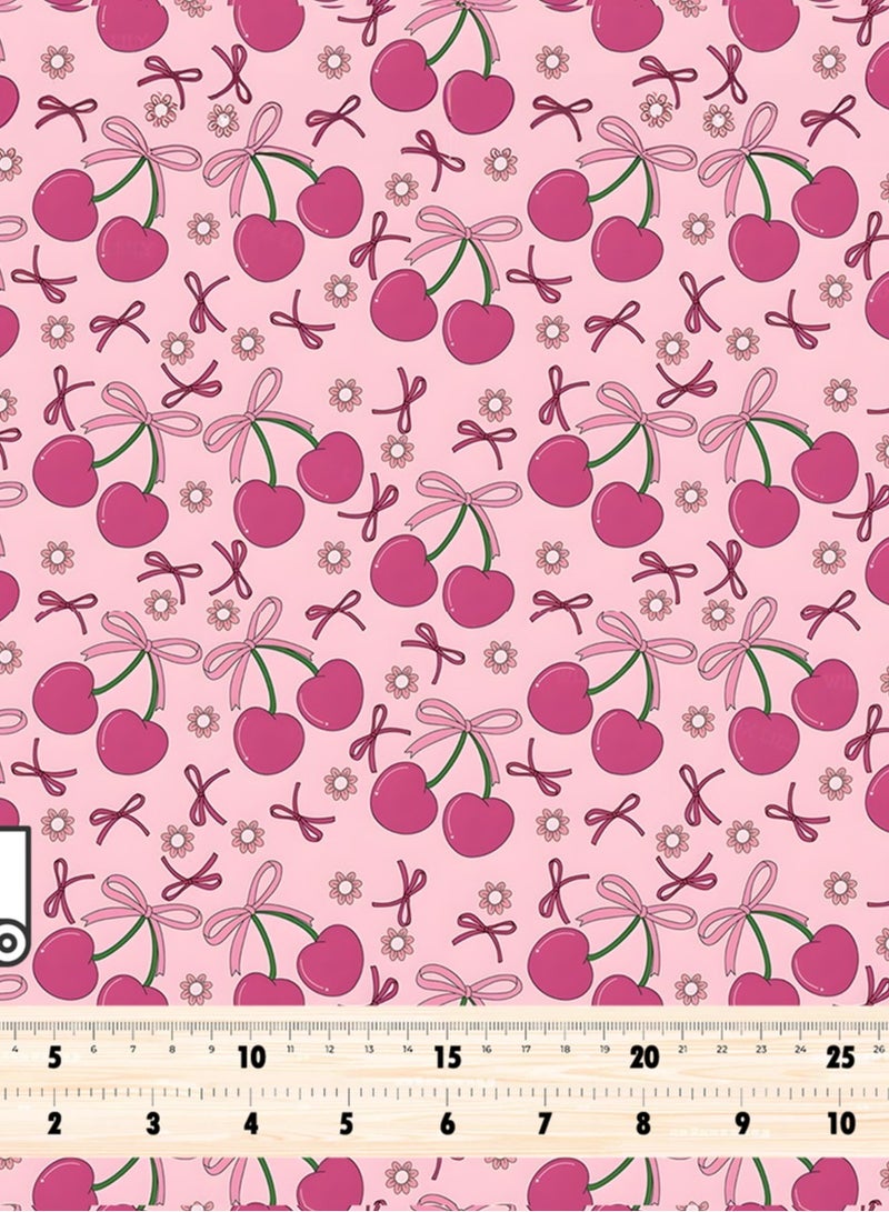 Vellato Al Lail Aramny Silk Fabric By The Yard Pink Cherry Bows Jalabiya Makhweer Dressmaking 58 Inches Width - Image 4