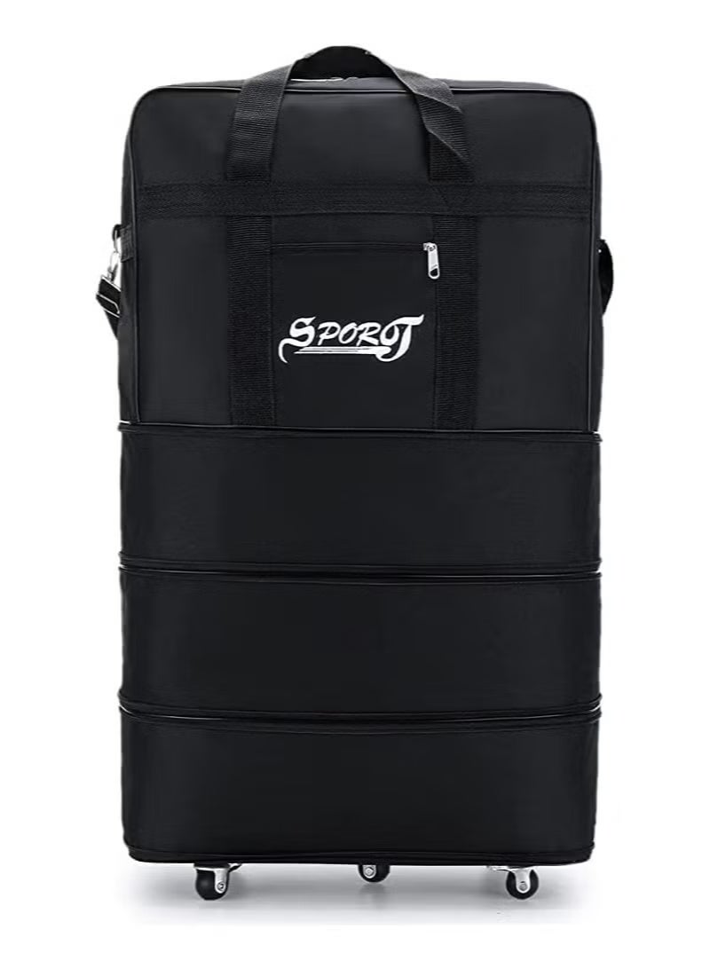 سبورت حقيبة سفر قابلة للطي بعجلات، متوسطة الحجم، مقاومة للماء، مزودة بسحاب، قابلة للتمديد، خفيفة الوزن، مزودة بعجلات، سعة 25 كجم. - Image 1