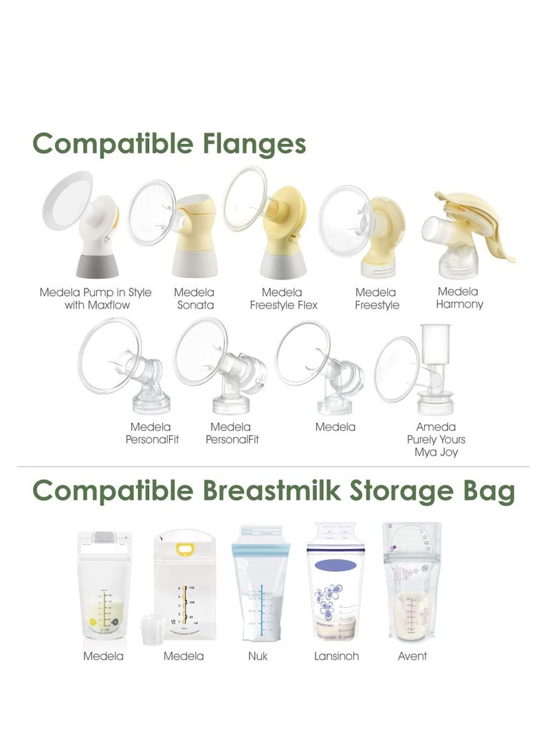 KASTWAVE Breastmilk Storage Bag Adapters - 3rd Generation, Narrow Neck, Compatible with Medela Pumps (All) and Selected Ameda Pumps. Also Compatible with Lansinoh and Nuk Breastmilk Storage Bags  - Image 3