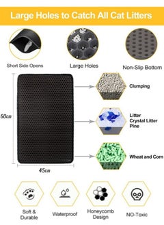 Generic EVA Cat Litter Pad, With Filter Pore Control Sand For Easy Cleaning, Cat litter pad Pet Sand Control Pad Double-Layer Foldable, Can Be Placed Under The Litter Box  - Image 2