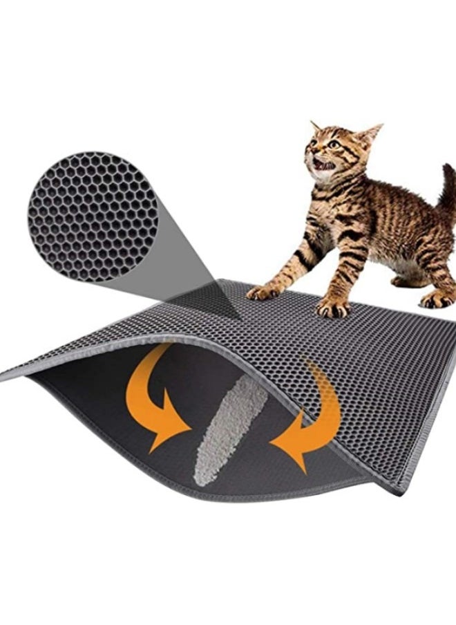 EVA Cat Litter Pad, With Filter Pore Control Sand For Easy Cleaning, Cat litter pad Pet Sand Control Pad Double-Layer Foldable, Can Be Placed Under The Litter Box