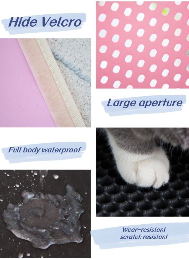 EVA Cat Litter Pad, With Filter Pore Control Sand For Easy Cleaning, Cat litter pad Pet Sand Control Pad Double-Layer Foldable, Can Be Placed Under The Litter Box