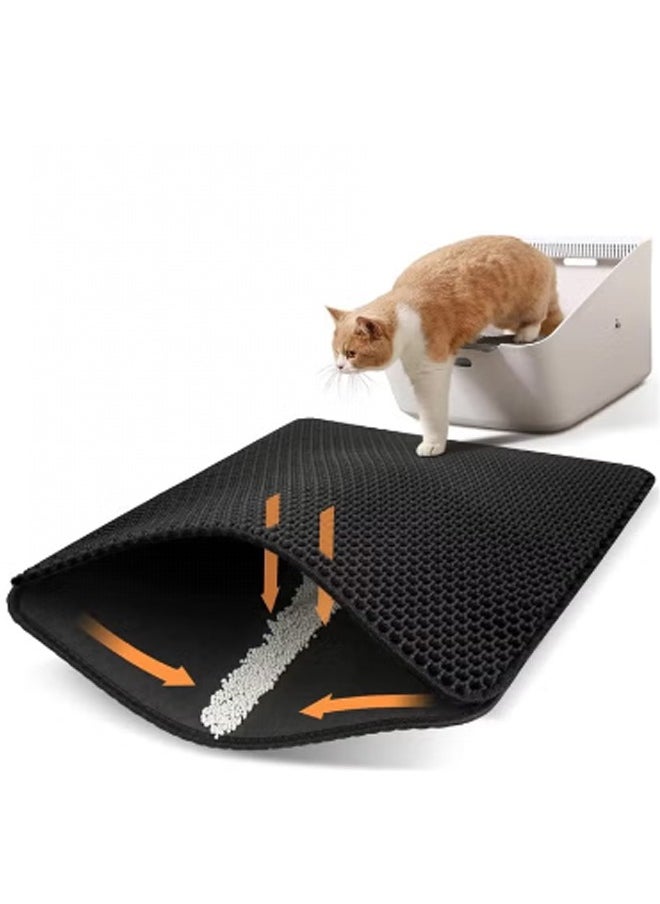 EVA Cat Litter Pad, With Filter Pore Control Sand For Easy Cleaning, Cat litter pad Pet Sand Control Pad Double-Layer Foldable, Can Be Placed Under The Litter Box