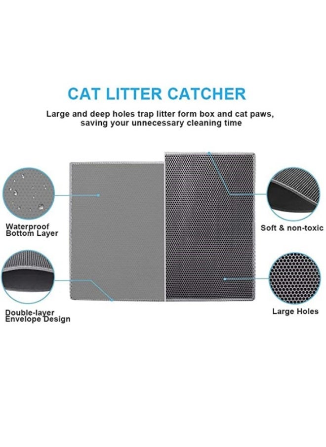 EVA Cat Litter Pad, With Filter Pore Control Sand For Easy Cleaning, Cat litter pad Pet Sand Control Pad Double-Layer Foldable, Can Be Placed Under The Litter Box