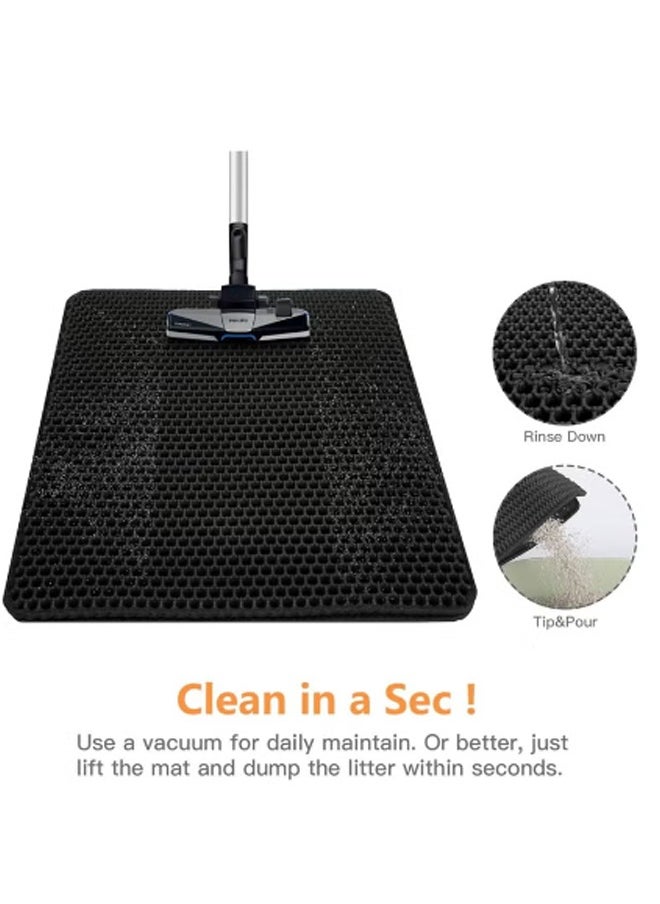EVA Cat Litter Pad, With Filter Pore Control Sand For Easy Cleaning, Cat litter pad Pet Sand Control Pad Double-Layer Foldable, Can Be Placed Under The Litter Box