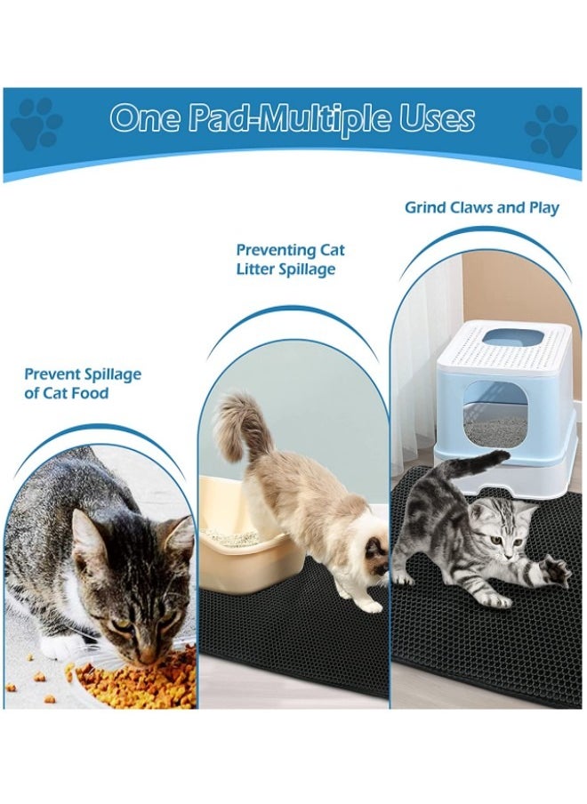 EVA Cat Litter Pad, With Filter Pore Control Sand For Easy Cleaning, Cat litter pad Pet Sand Control Pad Double-Layer Foldable, Can Be Placed Under The Litter Box