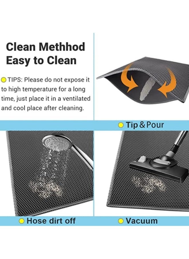 EVA Cat Litter Pad, With Filter Pore Control Sand For Easy Cleaning, Cat litter pad Pet Sand Control Pad Double-Layer Foldable, Can Be Placed Under The Litter Box