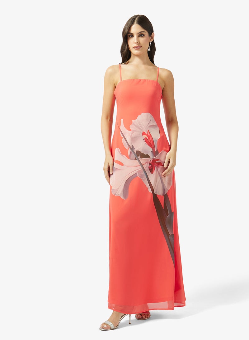 Style Cheat Floral Print Scarf Dress - Image 4