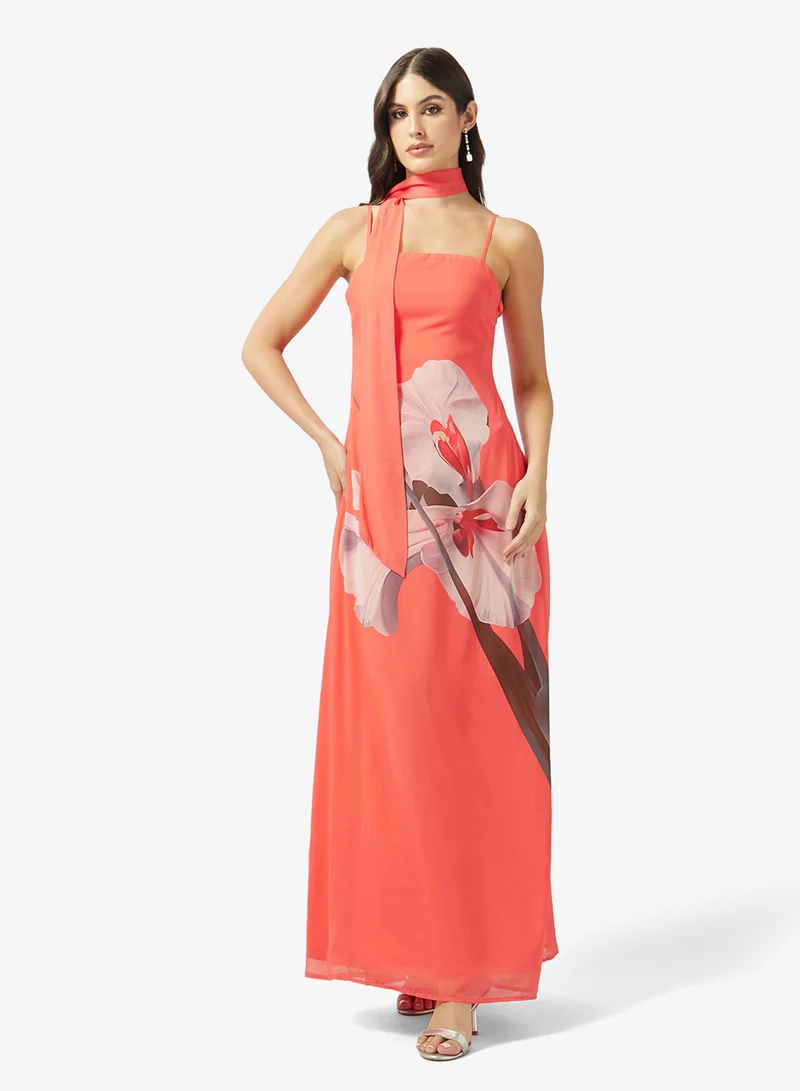 ستايل تشيت فستان وشاح بطبعة زهور