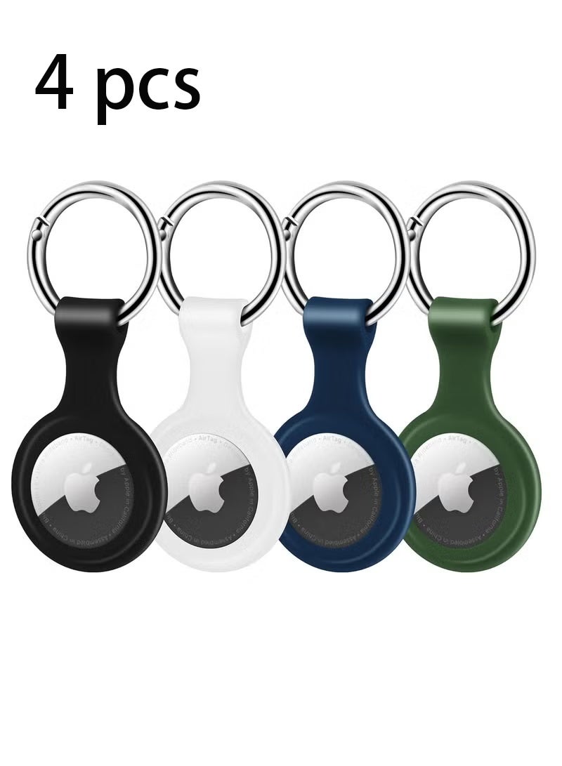 4 Pack Air Tag Case Keychain, Silicone for AirTag Keychain Ring Child Case Tag for Apple GPS Tracker Item Tag Finder for AirTag Accessories Air Tag - Image 1