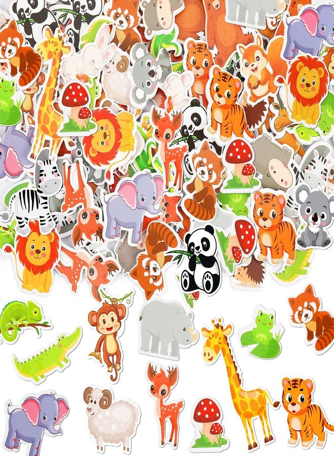 JULBEAR 300 Pieces Animals Foam Stickers Bulk Self-Adhesive Cartoon Forest Animals Reward Stickers for Arts Crafts Animals Forest Theme Party Favors Decoration Home Classroom Teaching DIY Supplies - Image 1