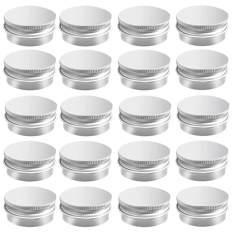 20 Pack 05 oz Aluminum Tin Jar with Screw Lid 15 ml Round Refillable Containers