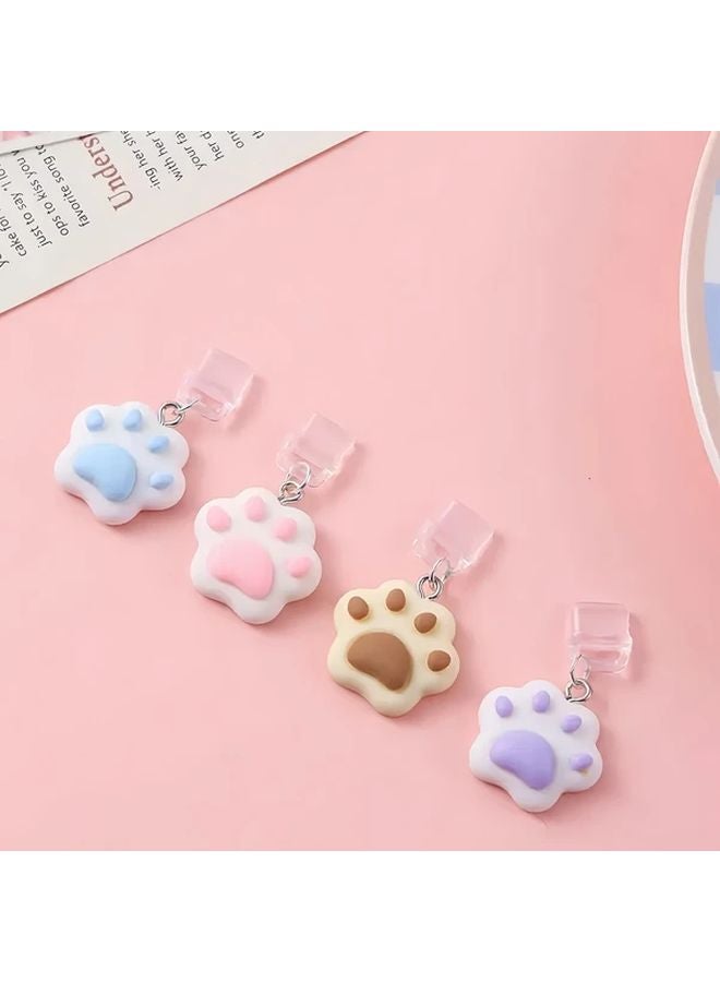 Blue Anti Dust Plug Resin Decoration Paw For Type C Port - Image 4