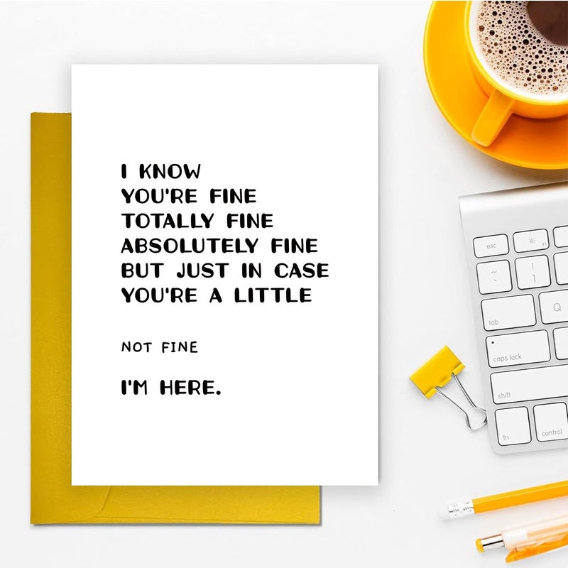 COLINHELIN Funny Encouragement Cards for Women Men, Humor Thinking of You Gift For Boyfriend Girlfriend, Get Well Fell Better Support Sympathy Card Gift for Friend Him Her - Image 2