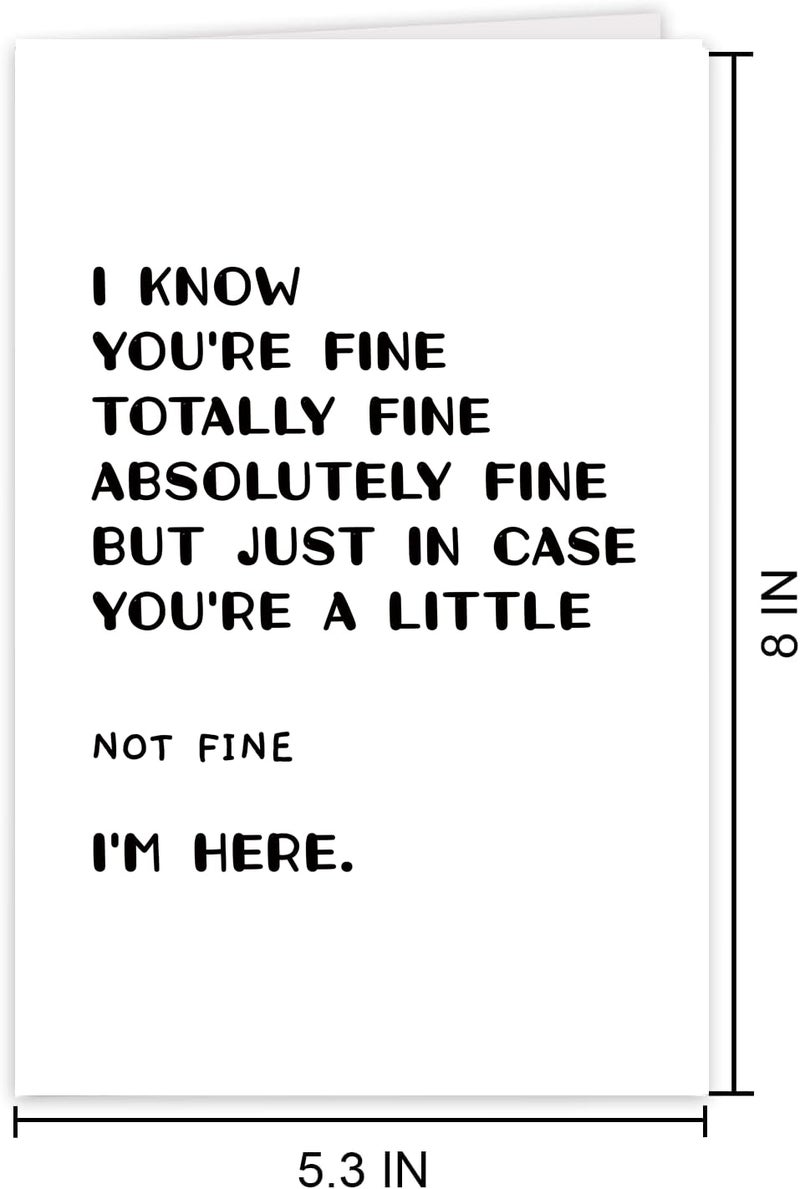 COLINHELIN Funny Encouragement Cards for Women Men, Humor Thinking of You Gift For Boyfriend Girlfriend, Get Well Fell Better Support Sympathy Card Gift for Friend Him Her - Image 5