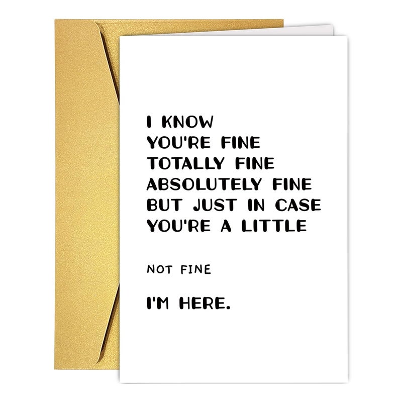 COLINHELIN Funny Encouragement Cards for Women Men, Humor Thinking of You Gift For Boyfriend Girlfriend, Get Well Fell Better Support Sympathy Card Gift for Friend Him Her - Image 1