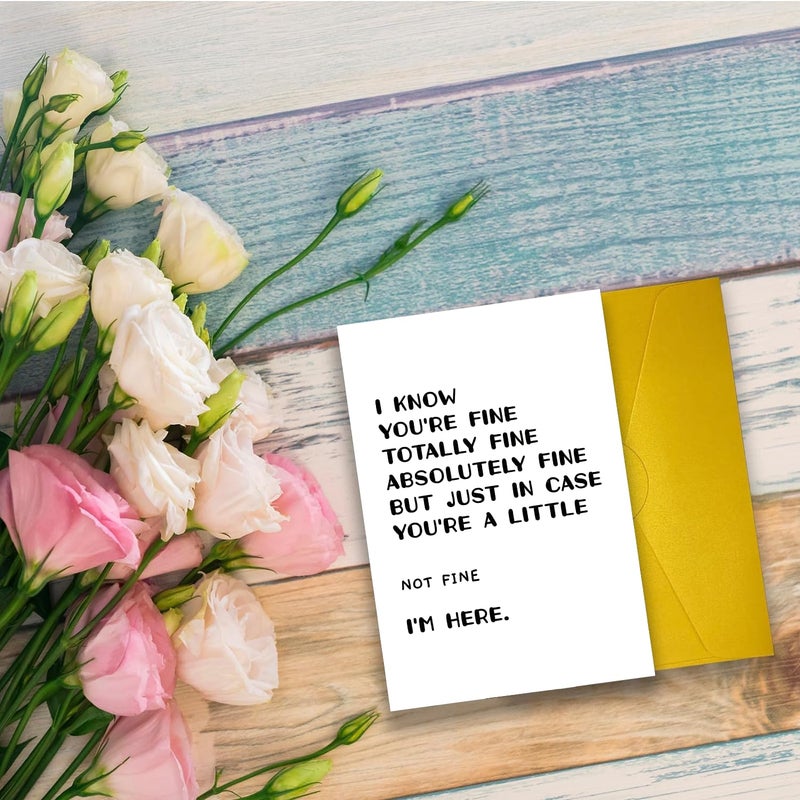 COLINHELIN Funny Encouragement Cards for Women Men, Humor Thinking of You Gift For Boyfriend Girlfriend, Get Well Fell Better Support Sympathy Card Gift for Friend Him Her - Image 3