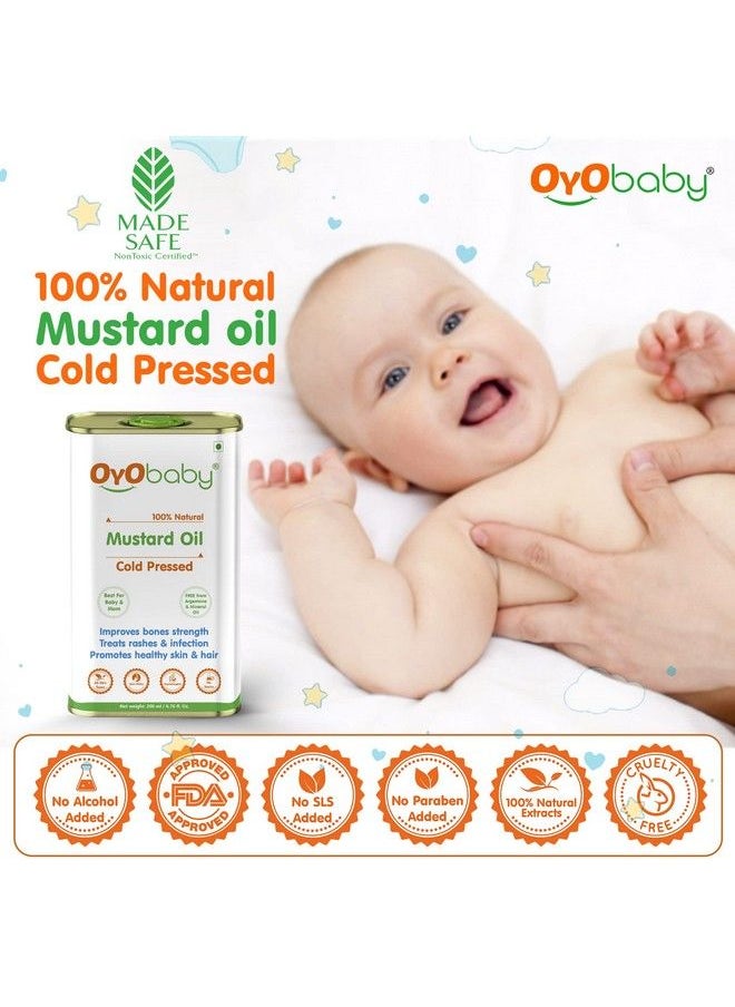 OYO BABY زيوت عناية بالرضع (زيت خردل 200 مل (عبوة من 1))  - Image 3