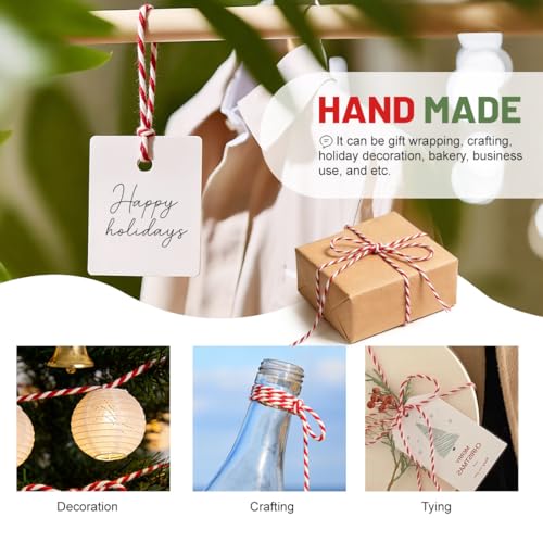 SMART&CASUAL Red and White Cotton Twine, 700 Feet Natural Bakers String for Cooking, Crafts, Gift Wrapping, Butchers, Christmas and Wedding Decor - Image 4