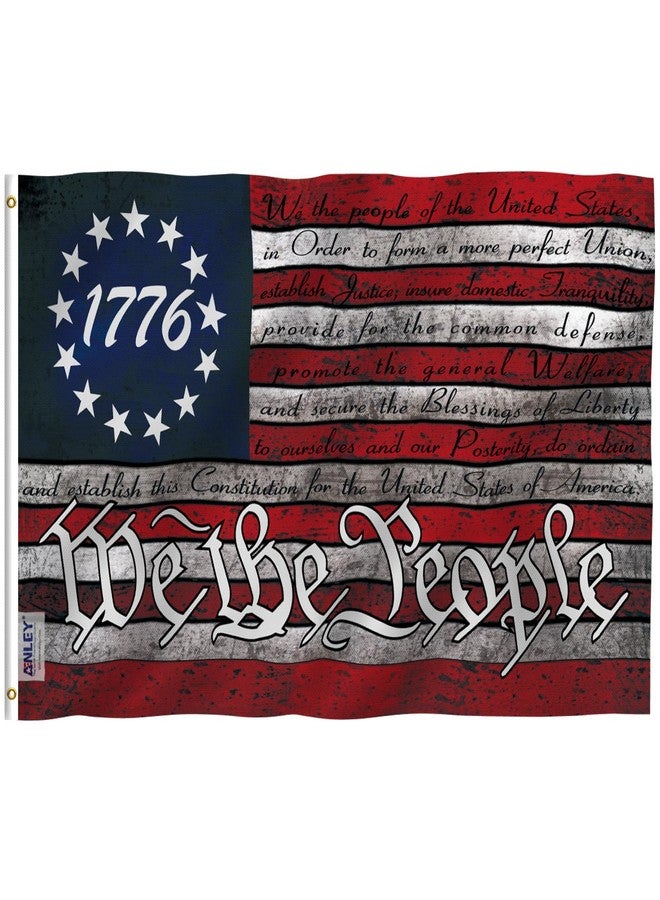 Anley Fly Breeze 3x5 Foot We the People Flag - Canvas Header and Double Stitched - 1776 Vintage Betsy Ross the United States Constitution Flags Polyester with Brass Grommets 3 X 5 Ft - Image 1
