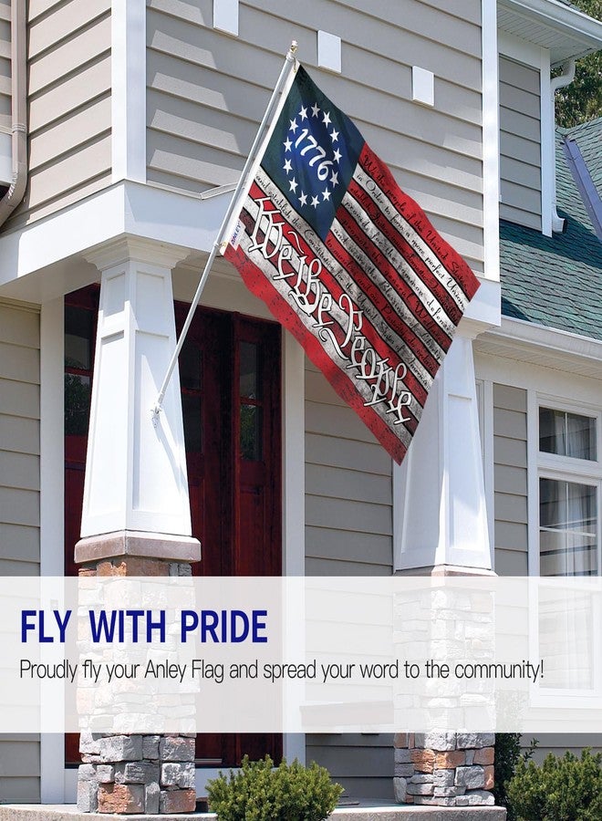 Anley Fly Breeze 3x5 Foot We the People Flag - Canvas Header and Double Stitched - 1776 Vintage Betsy Ross the United States Constitution Flags Polyester with Brass Grommets 3 X 5 Ft - Image 2