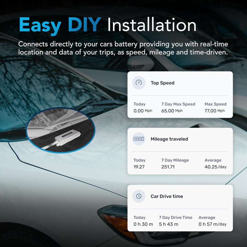 AutoSky جهاز تتبع GPS - جهاز تتبع المركبات AutoSky - جهاز تتبع الأصول - مجموعة توصيل سلكية متضمنة - لا حاجة لإعادة الشحن - 4G LTE - تتبع الموقع في الوقت الحقيقي - Image 5