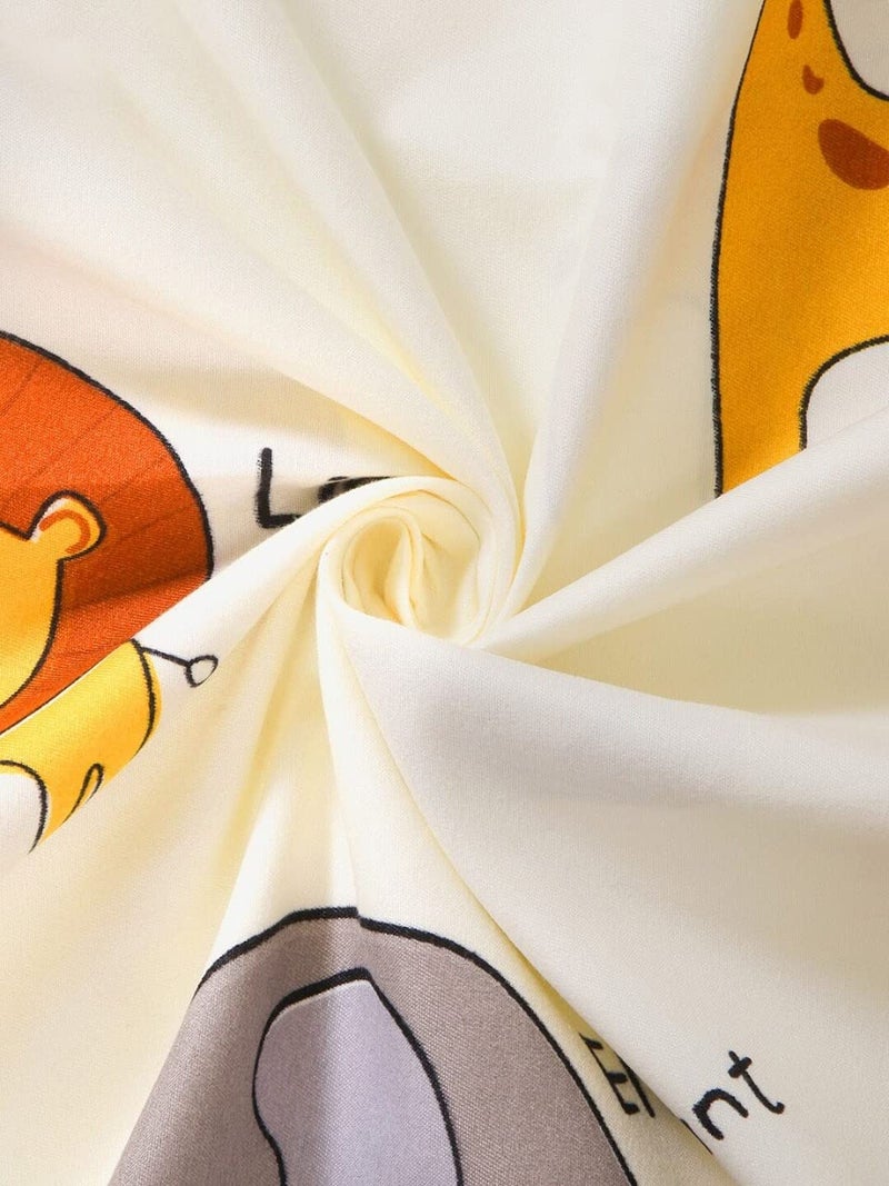 MORADO Premium Glace Cotton Cartoon Design Duvet Cover - Double, White with Zipper - Image 2
