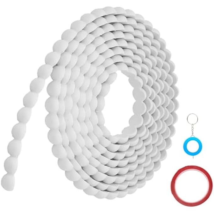 0.6IN X 9.8FT PEEL AND STICK CROWN MOLDING TRIM FOR WALLS, SELF ADHESIVE FLEXIBLE TRIM FOR MIRROR DOOR TRIM TILE CEILING CABINET FRAME, DIY 3D STRIP HOME DECORATION, WHITE - Image 1