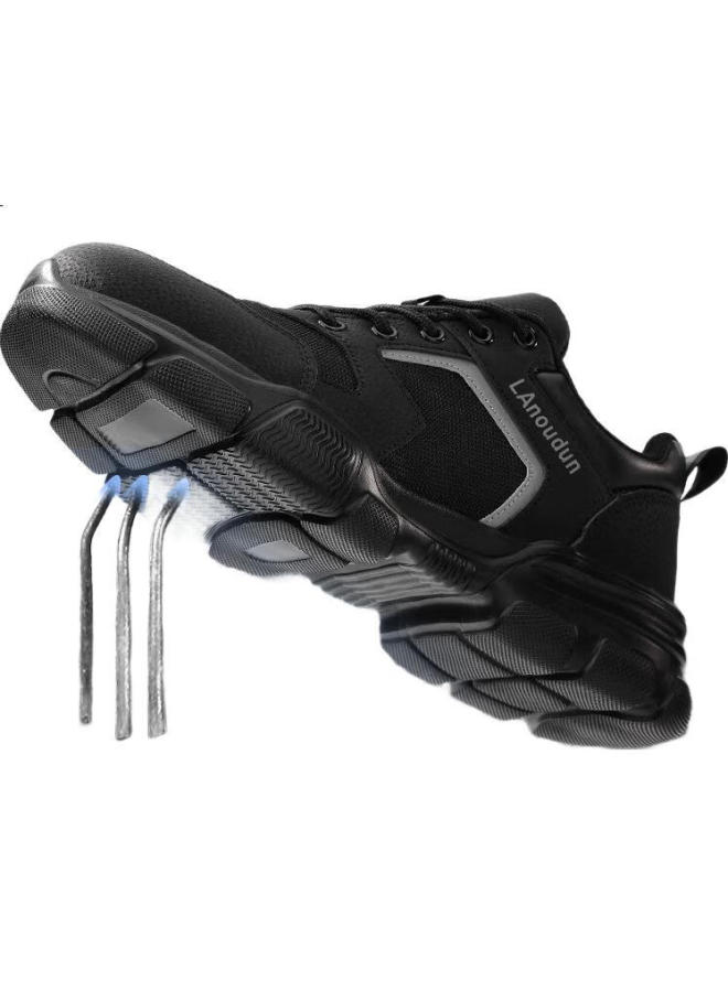 Blue Gull Shield Blue Seagull Shield Labor Protection Shoes Men Summer Breathable Lightweight Soft Bottom Steel Toe Anti-Smashing Anti-Piercing Work Site Shoes D232Fbk 45 - Image 3