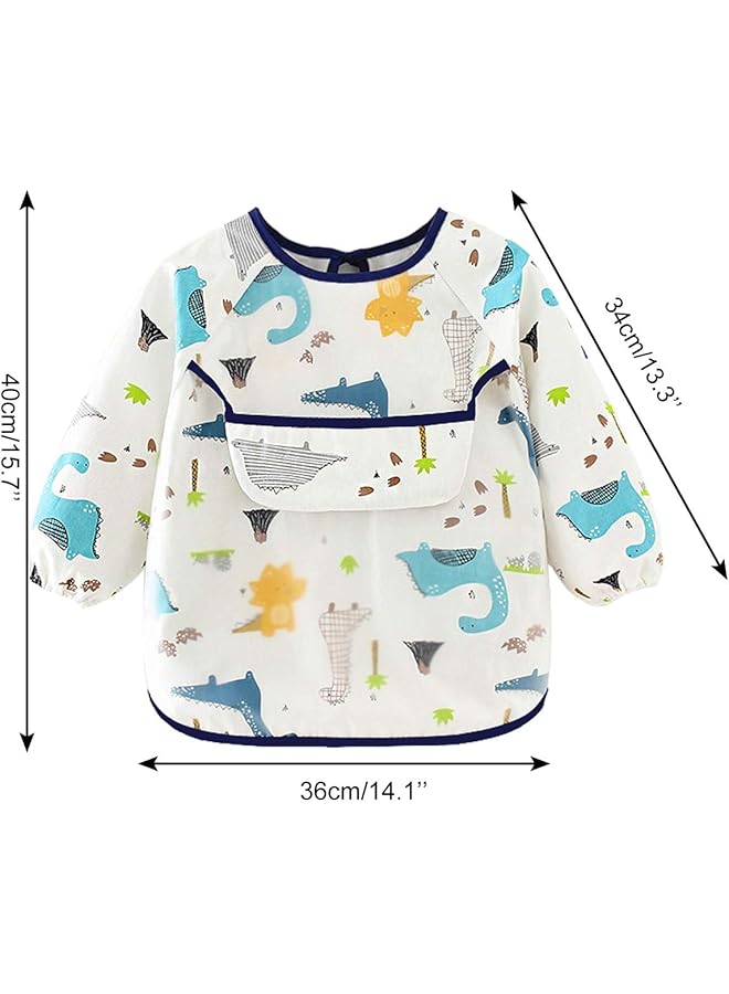 KASTWAVE Baby Waterproof Long Sleeve Bib (6 36 Months) Pack Of 3 - Image 2
