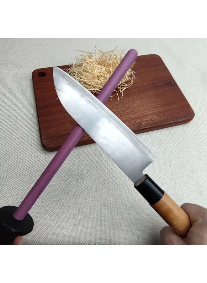 Purple Ceramic Sharpening Stick 8 Inch Knife Sharpener Steel Kitchen Tool Sharpening System - Image 2
