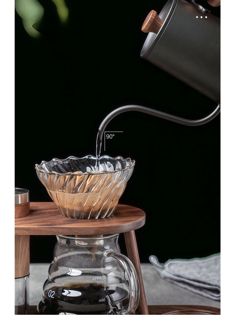 MissTiara Hand-brewed coffee set, with storage wooden rack, beautiful home coffee gift with hand-held gift box  - Image 5