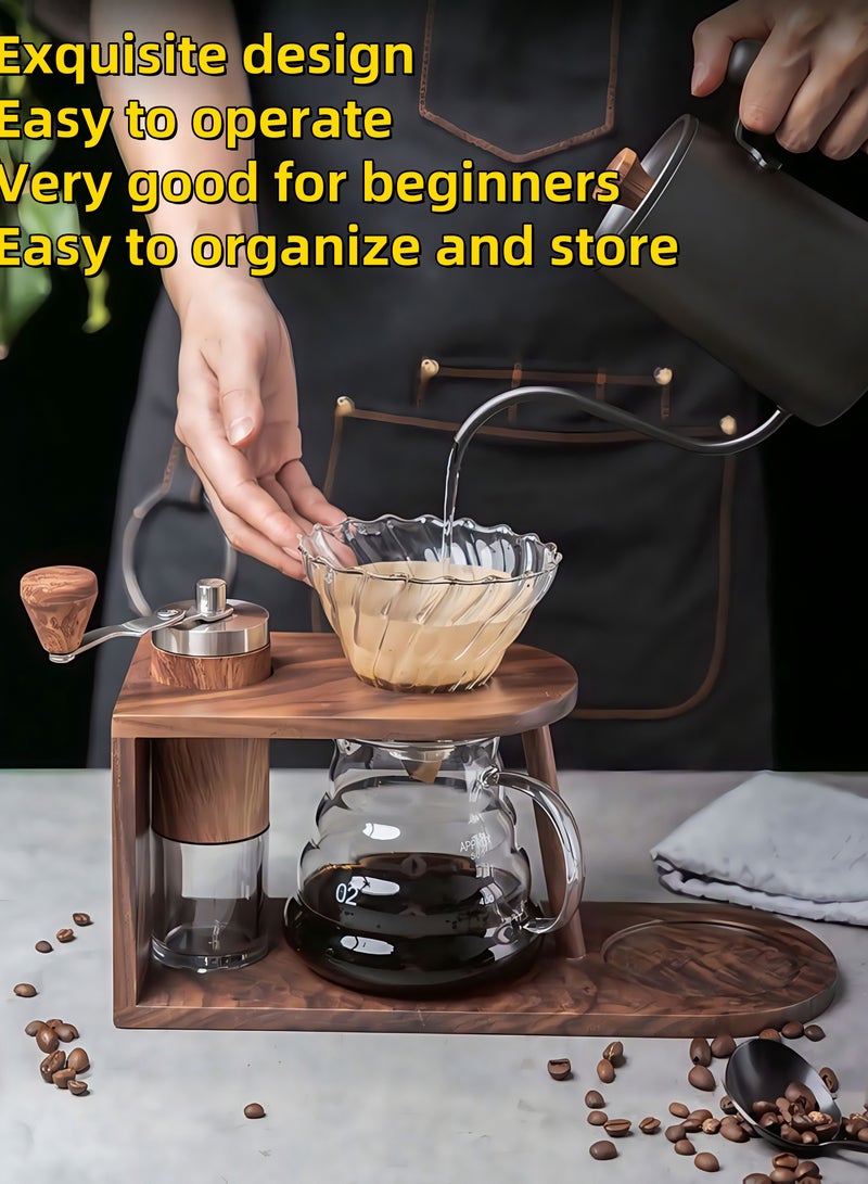 MissTiara Hand-brewed coffee set, with storage wooden rack, beautiful home coffee gift with hand-held gift box  - Image 1