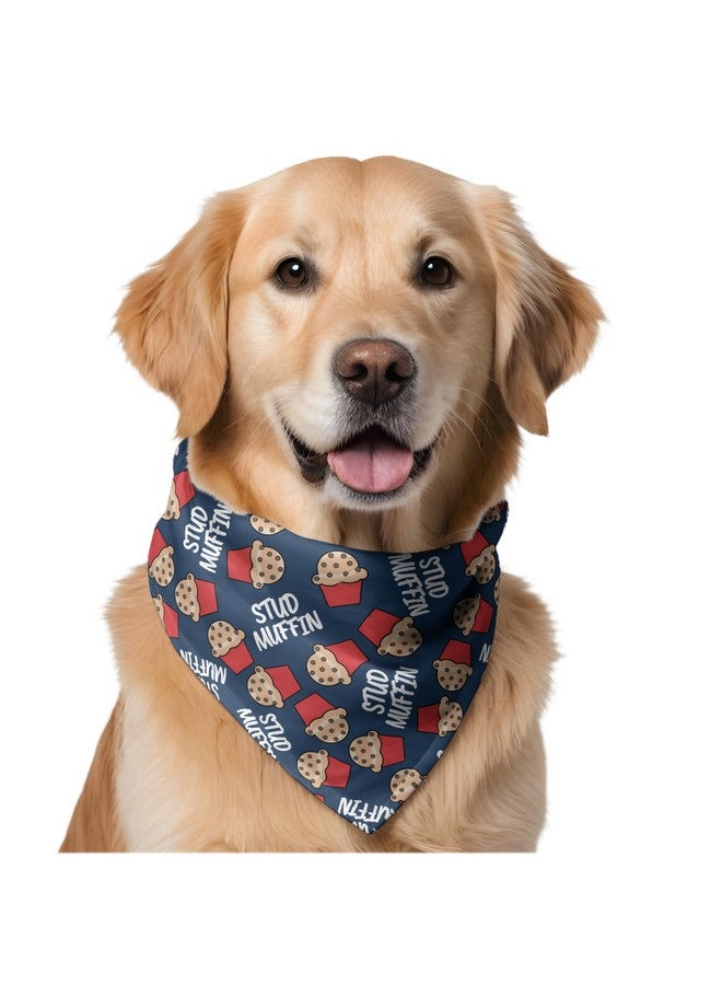 W Brings Stud Muffin Bandana For Dogs | This Stunning Gorgeous Design Dog Bandana Scarf Is Perfect Styling Accessory For Dogs Large, Medium & Small. One Size Fits All. - Image 1