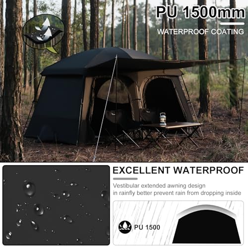 Vidalido Tents，6-8 Person Camping Tent with Extended Vestibule，2 Room Weather Resistant Family Tents，Easy Install Waterproof Outdoor Tent for Backpacking and Camping Hiking - Image 2