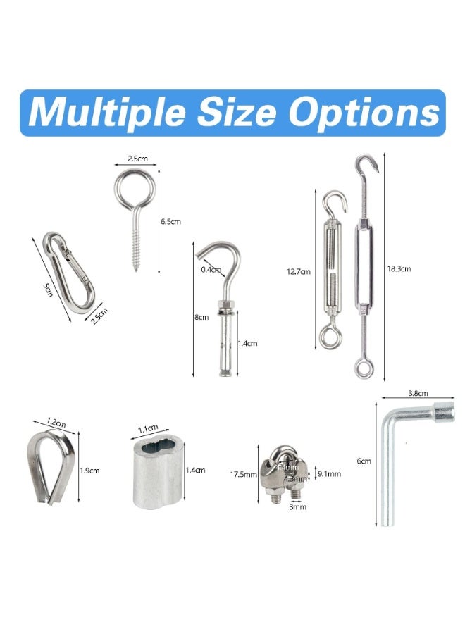 Wire Rope Kit?Steel Wire Cable?Turnbuckles for Cables Wire?Vinyl Coated Stainless Steel Cable Wire for Outdoor,Garden,Kitchen,Craft with Turnbuckle - Image 2