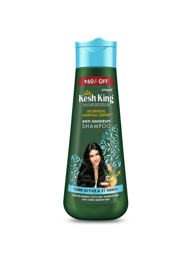 Kesh King - Ayurvedic Antidandruff Shampoo Up To 100% Dandruff Free Reduces Hair Fall 21 Natural Ingredients With The Goodness Of Curd Lemon And Neem For Unisex 340Ml - Image 1