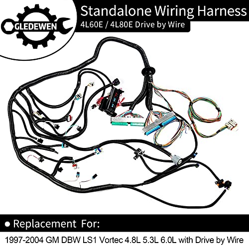 Gledewen Standalone Wiring Harness 4L60E DBW GreenBlue PCM Compatible with 19972004 GM LS1 Vortec Engine 48 53 60 L LS Swap Engine Harness Stand Alone Wire Harness Drive by Wire Throttle Body - Image 3