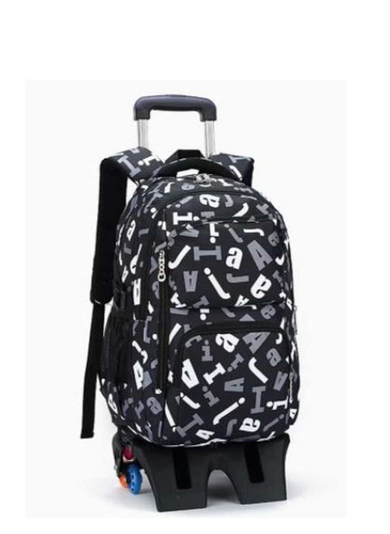 Generic Trolley School Bag Student Schoolbag Fashion Large Capacity Six Wheels Backpack  - Image 2