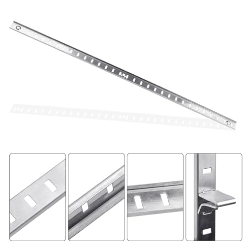 Xadnitu 20 Packs 17 Inches Metal Pilaster Shelf Bracket Rails with Adjustable Shelving Support Clips and Mount Screws for Cabinet, Shelves Storage - Image 4