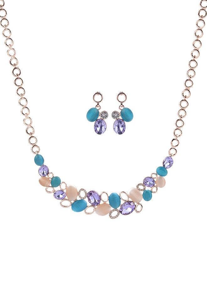 NIBEMINENT 2-Piece Alloy Jewellery Set Multicolour - Image 1