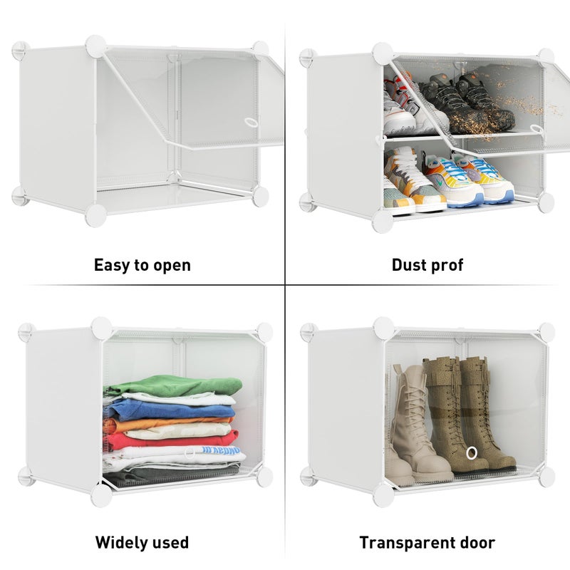 HOMICKER Shoe Storage,8 Tier Shoe Rack Organizer for Closet Shoe Cabinet with Door Shoe Shelves for Closet,Entryway,Hallway,Bedroom - Image 5