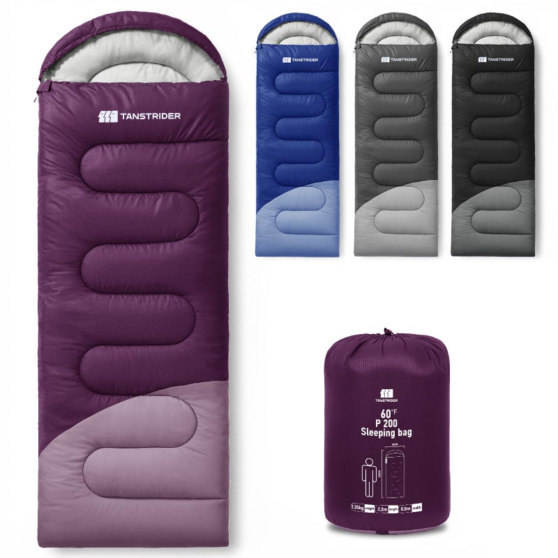 TANSTRIDER Sleeping Bags for Adults Warm Weather,3lb Backpacking Compact Lightweight Camping Sleeping Bag with Compression Sack for Kids,Camping Essentials Gear for Hiking,Travel,Climb,Outdoor, Indoor - Image 1