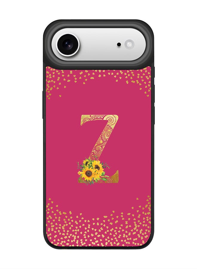 Stylizedd iPhone Air Case, [Compatible with MagSafe] Slim Magnetic cover Phone Case iPhone Air -Custom Floral Monogram - Z ( Deep Pink ) - Image 1