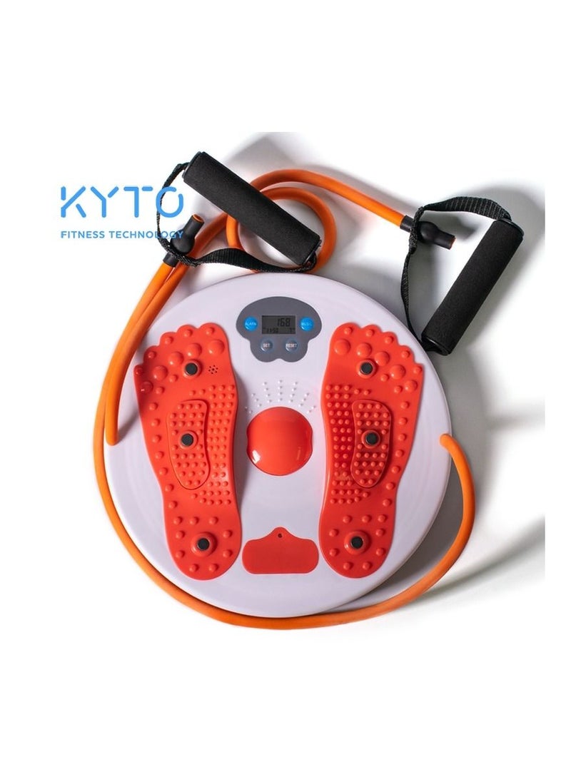 Generic Digital LCD Waist Trimmer Foot Massage Waist Twister Simply Fit Board with Latex Pull Rope Exercise Arms Twister Exercise Balance Board Twist Board Waist Twisting Disc  - Image 1