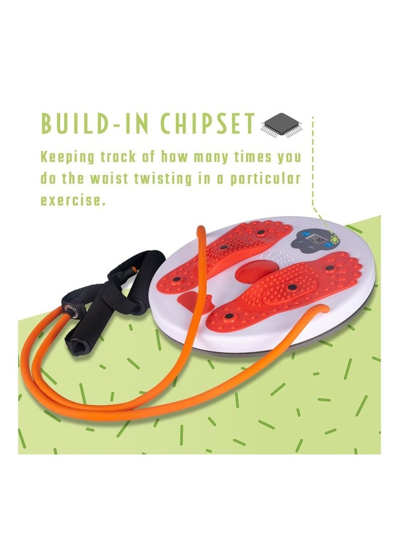 Generic Digital LCD Waist Trimmer Foot Massage Waist Twister Simply Fit Board with Latex Pull Rope Exercise Arms Twister Exercise Balance Board Twist Board Waist Twisting Disc  - Image 2