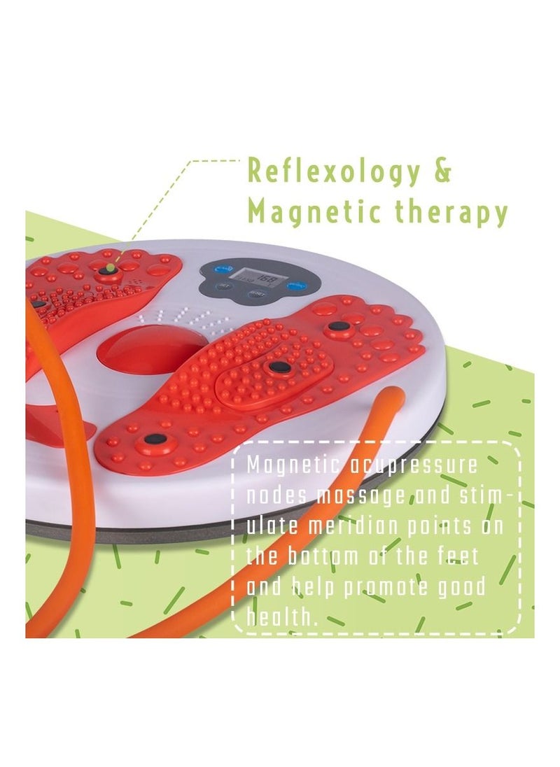 Generic Digital LCD Waist Trimmer Foot Massage Waist Twister Simply Fit Board with Latex Pull Rope Exercise Arms Twister Exercise Balance Board Twist Board Waist Twisting Disc  - Image 4