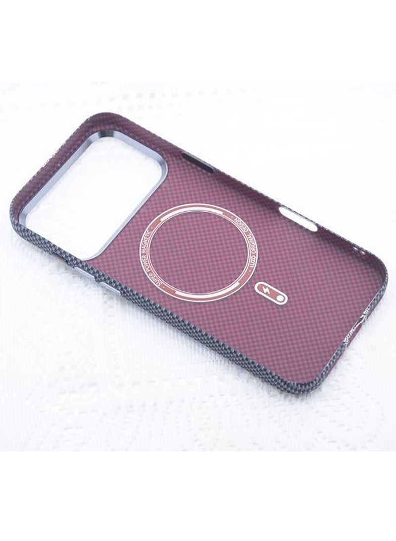 ICARLUS For iPhone 17 Pro Max Case Compatible with MagSafe Carbon Fiber Texture Water-Transfer PC Phone Cover - Image 4