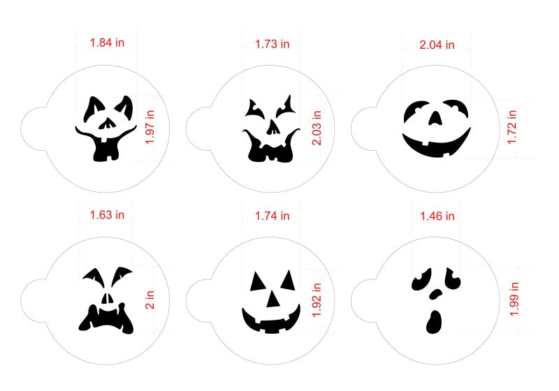 Designer Stencils Pumpkin Halloween Faces Cake Stencils, Beige/semi-transparent - Image 5